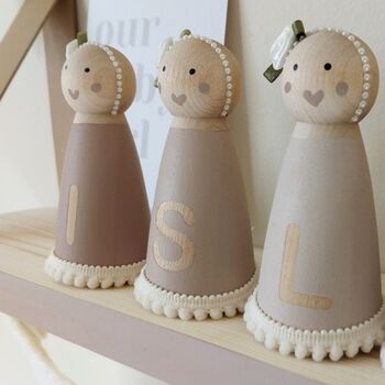 Personalised Baby Name Peg Dolls, 3 of 8