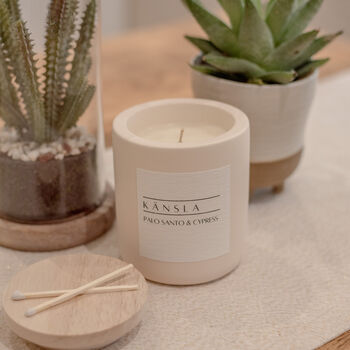 Palo Santo And Cypress Concrete Candle Soy Wax, 3 of 3