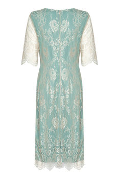 Suzanna Sash Dress In Platinum And Reef Lace, 3 of 5