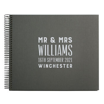 Personalised Typographic Wedding Guest Book, 2 of 10