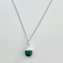 May Birthstone Necklace, Emerald, Silver Plated, thumbnail 6 of 8