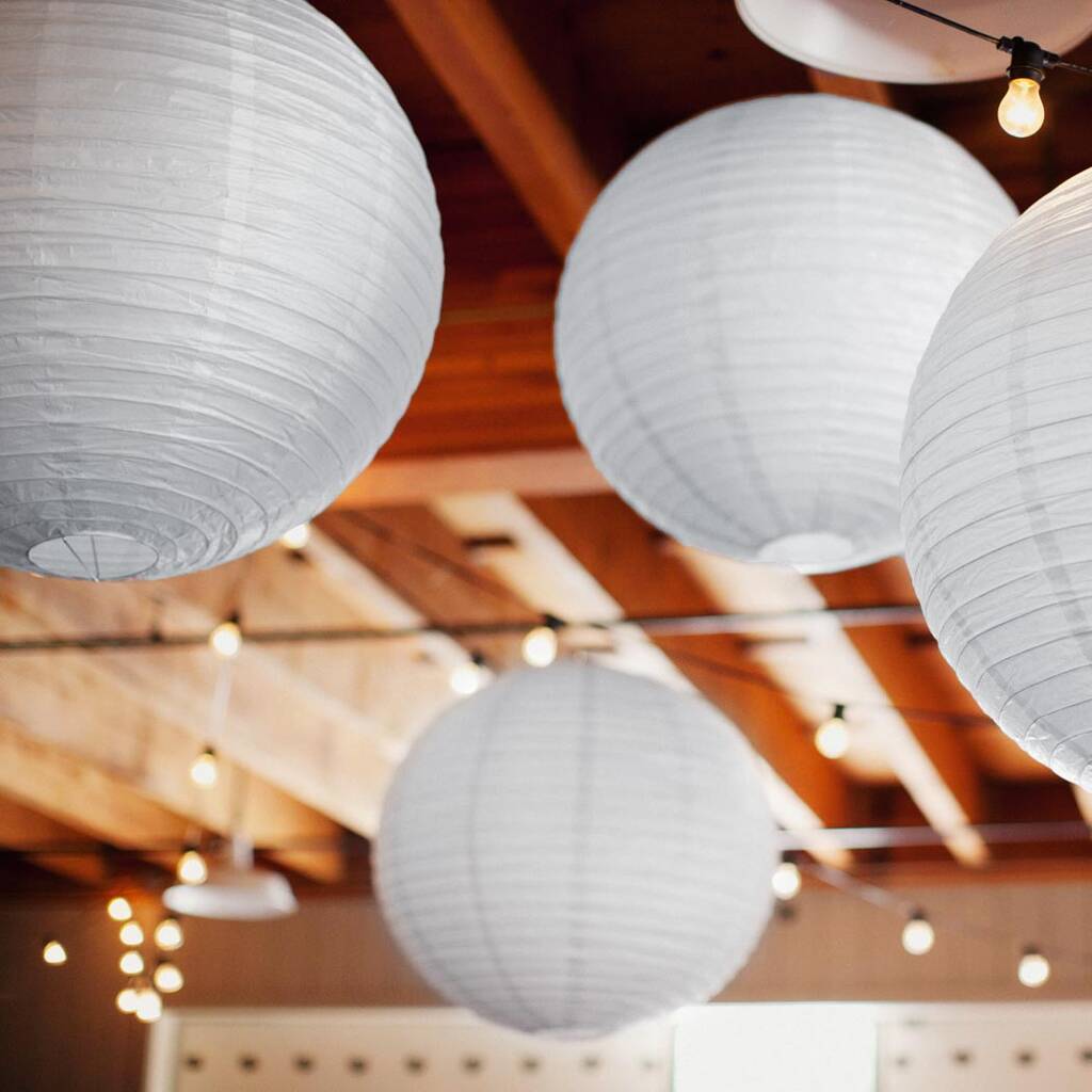 White Party Paper Lanterns: Pack Of Three, 1 of 2