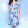 Valeria Dress In Blue Hydrangea Print Crepe, thumbnail 1 of 2