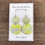 Neon And Silver Double Disc Leather Earrings, thumbnail 1 of 3