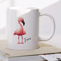 Personalised Name Painted Flamingo Office Gift Mug, thumbnail 1 of 4