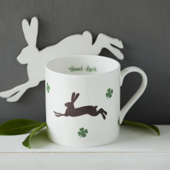 Personalised Lucky Hare Bone China Mug Or Cup, 3 of 6