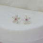 Silver And Pink Sapphire Earrings, thumbnail 1 of 3