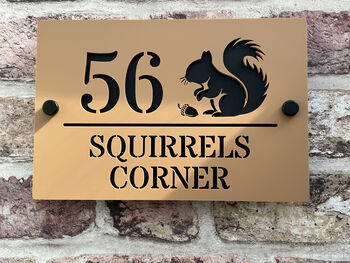 Personalised Squirrel Design House Acrylic Number Sign, 3 of 6