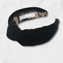Luxurious Silk Velvet Headband In Black, thumbnail 1 of 3