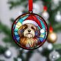 Tibetan Terrier In Santa Hat Suncatcher Decoration, thumbnail 3 of 6