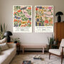 Natural History Museum Set Of Two Flower And Butterfly Prints, thumbnail 1 of 5
