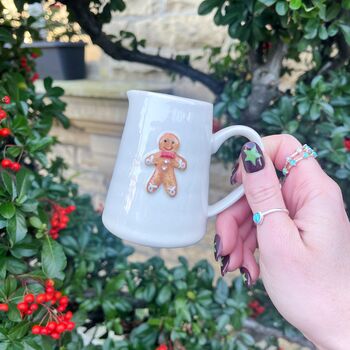 Ceramic Milk Jug With Embossed Gingerbread Man Motif, 5 of 7