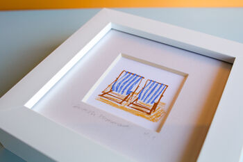 British Summer Beach Chairs Mini Art Print, 3 of 9