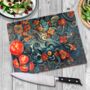 Floral Whirls Textured Glass Chopping Board, thumbnail 3 of 8