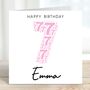 Personalised 7th Birthday Card For Her, thumbnail 1 of 3