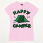 Happy Camper Women's Slogan T Shirt, thumbnail 5 of 5