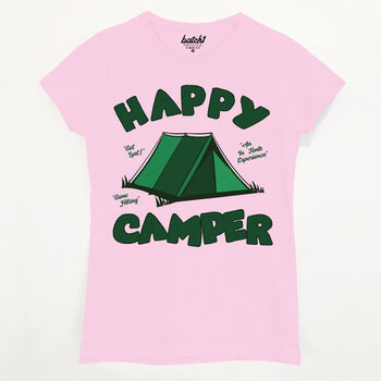 Happy Camper Women's Slogan T Shirt, 5 of 5