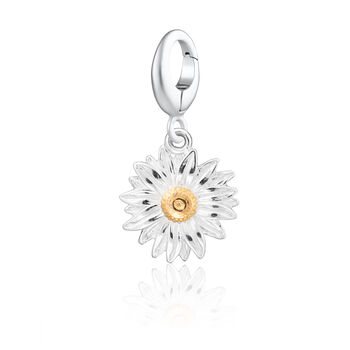 Sterling Silver Daisy Flower Charm Necklace, 5 of 9