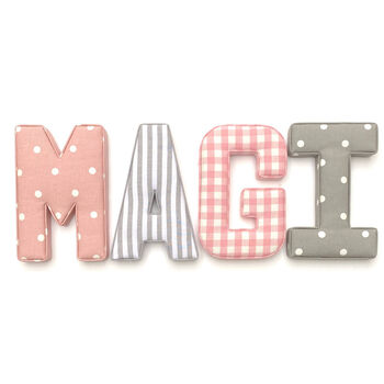Pink And Grey Nameset Fabric Letters, 2 of 12