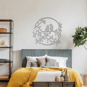 Romantic Metal Bird Silhouette Wall Decor Gift For Couples Or Home, 9 of 11