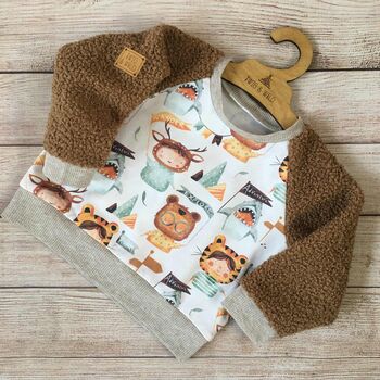 Baby And Toddler Sweatshirt, Animal Print, Handmade, 5 of 11
