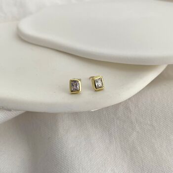 Emerald Cut Diamond Earrings, 7 of 8