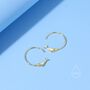Whale Open Hoop Earrings In Sterling Silver, thumbnail 4 of 9