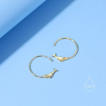 Whale Open Hoop Earrings In Sterling Silver, 4 of 9