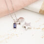 Personalised Engraved Star Cremation Necklace With Birthstone, thumbnail 2 of 7