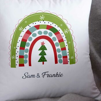 Bright Christmas Rainbow Cushion, 2 of 2