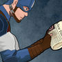 Captain America On The Toilet Poster Wall Art Print, thumbnail 3 of 9