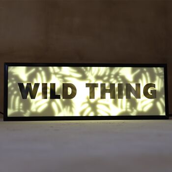 'Wild Thing' Hidden Leaves Lightbox Sign, 3 of 8