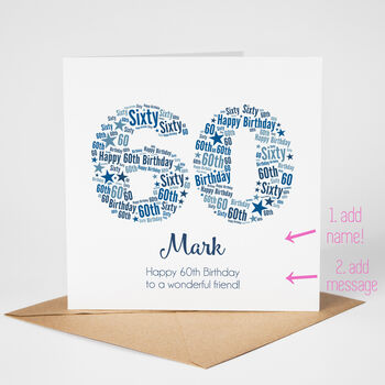 Blue Star Personalised 60th Birthday Card, 2 of 5