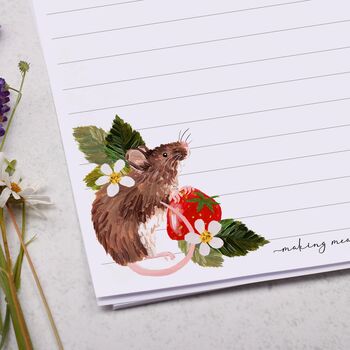 A5 Letter Writing Paper With Mice And Strawberry, 2 of 4
