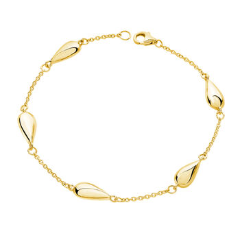 Station Tear Drop Bracelet In Gold Plated, 2 of 3