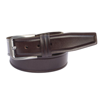 Thick Dark Brown Men's Leather Belt Free Personalisation, 3 of 8