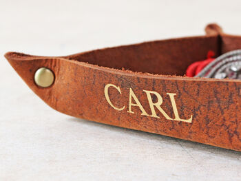 Personalised Small Leather Valet Tray, 4 of 6