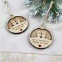 Our First Christmas Married Personalised Wooden Decoration, thumbnail 3 of 4