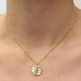 Mini Thea Hammered Disc Pendant Necklace, thumbnail 2 of 3