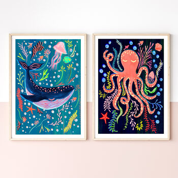 Sea Life Animal Nursery Prints, 2 of 12