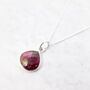 Garnet January Birthstone Sterling Silver Necklace, thumbnail 1 of 5