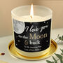 Personalised 'Moon And Back' Vanilla Scented Jar Candle, thumbnail 3 of 4