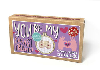 You're My Breast Friend! Mini Matchbox Cross Stitch Kit, 3 of 9