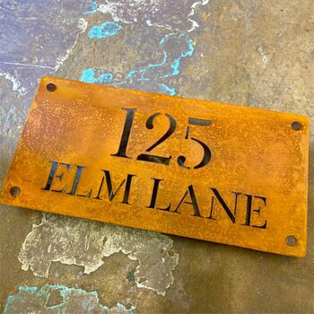 Corten Steel House Name Sign, 9 of 12