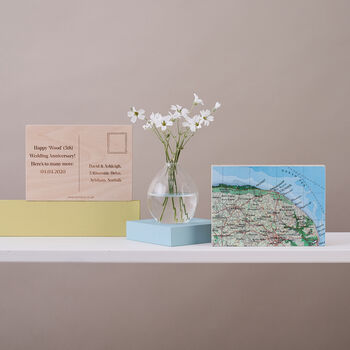 Personalised Map Postcard Ornament Gift For Him, 5 of 5