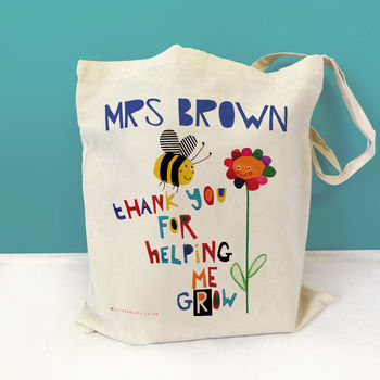 Personalised Thank You For Helping Me Grow Teacher Bag, 9 of 12