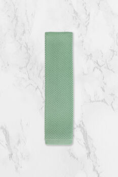 Wedding Handmade Polyester Knitted Tie In Sage Green, 3 of 8