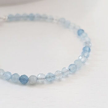 Aquamarine Semi Precious Gemstone Bracelet, 2 of 8