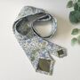 Liberty Of London Tie In Blue Lime Green Floral Motif, thumbnail 4 of 7