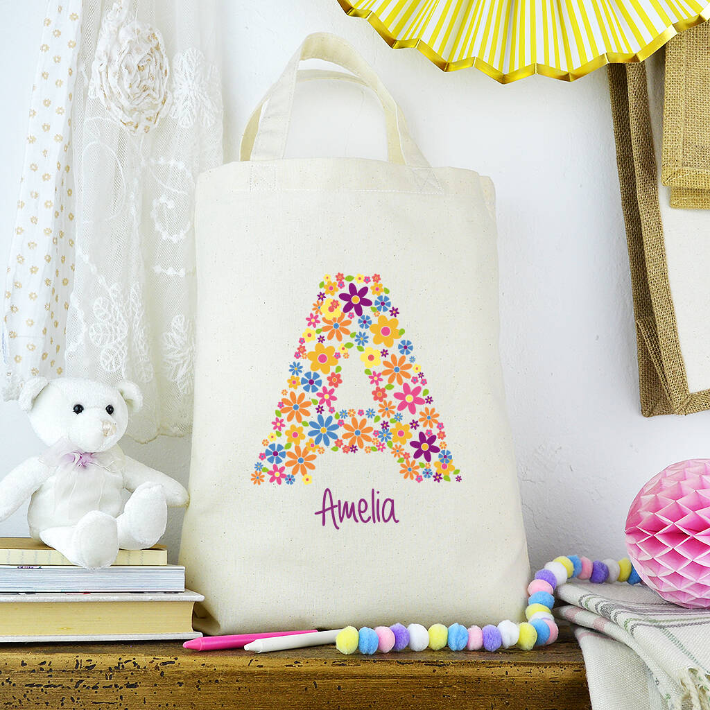 Personalised Floral Party Tote Bag